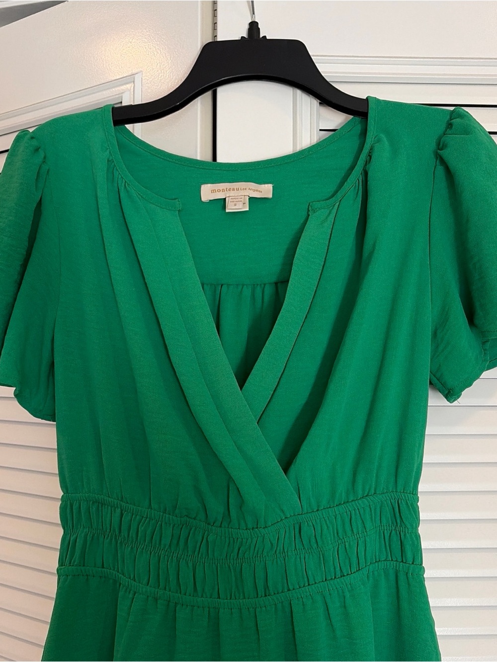 Monteau Emerald Green Tiered V-Neck Maxi Dress - Picture 2 of 2